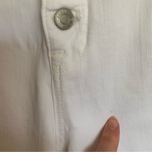J Crew Tall White Vintage Straight Button Fly Cropped Jeans Size 32 Tall - Picture 6 of 17